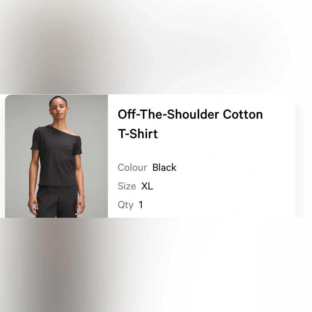 Lululemon Off-The-Shoulder T-Shirt - Picture 2 of 4